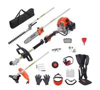 VEVOR Outils de coupe multifonctionnel 5 en 1, taille-haie à gaz 26 CC, désherbeur, taille-bordure, moteur deux temps, scie à perche, tronçonneuse avec rallonge, outils pour élagage arbuste branche