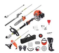 VEVOR Outils de Coupe Multifonctionnel 6 en 1, Taille-haie à gaz 33 CC, désherbeur, Taille-Bordure, Moteur Deux Temps, scie à Perche, tronçonneuse avec rallonge, Outils pour élagage arbuste Branche