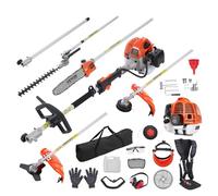 VEVOR Outils de Coupe Multifonctionnel 6 en 1, Taille-haie à gaz 43 CC, désherbeur, Taille-Bordure, Moteur Deux Temps, scie à Perche, tronçonneuse avec rallonge, Outils pour élagage arbuste Branche