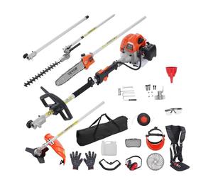 VEVOR Outils de Coupe Multifonctionnel 6 en 1, Taille-haie à gaz 43 CC, désherbeur, Taille-Bordure, Moteur Deux Temps, scie à Perche, tronçonneuse avec rallonge, Outils pour élagage arbuste Branche