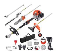 VEVOR Outils de coupe multifonctionnel 6 en 1, taille-haie à gaz 52 CC, désherbeur, taille-bordure, moteur deux temps, scie à perche, tronçonneuse avec rallonge, outils pour élagage arbuste branche