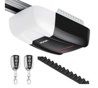 VEVOR Ouvre-Porte de Garage 1000 N, Motorisation Porte de Garage à Courroie | pour Garage Résidentiel, Éclairage LED, 2 Télécommandes, Rail en 4 Sections, Commande à une Touche en Voiture, Noir et Blanc