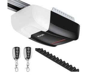 VEVOR Ouvre-Porte de Garage 1000 N, Motorisation Porte de Garage à Courroie pour Garage Résidentiel, Éclairage LED, 2 Télécommandes, Rail en 4 Sections, Commande à une Touche en Voiture, Noir et Blanc