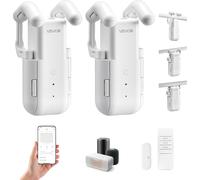 VEVOR Ouvre-rideaux automatique 2 pièces (App & télécommande &vocale) Ouvre-rideaux, compatible avec Alexa & Google Home, avec mode silencieux & minuterie, pour stores bateaux rails U-/I