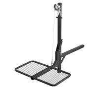 VEVOR Palan à Cerfs à Plateforme Pliable, Capacité de Charge 136 kg, avec Treuil à Manivelle, Récepteur 5 cm, Arbre Pivotant 360°, pour Chasse en Plein Air, Transport à la Ferme, Levage Charge Lourde