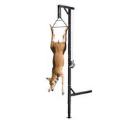 VEVOR Palan à Cerfs d'Attelage de Camion, Capacité de Charge 226,8 kg, avec Treuil à Manivelle, Récepteur 5 cm, Arbre Pivotant 360°, Hauteur Réglable, pour Chasse en Plein Air, Transport à la Ferme