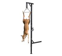 VEVOR Palan à Cerfs d'Attelage de Camion, Capacité de Charge 272 kg, avec Treuil à Manivelle, Récepteur 5 cm, Arbre Pivotant 360°, Réglable en Hauteur, pour Chasse en Plein Air, Transport à la Ferme