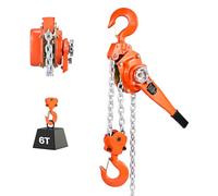 VEVOR Palan à chaîne à levier HSH6.0T 6 t – Chaîne G80 6 m, frein double cliquet, crochets 360°