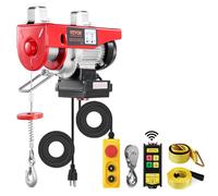 VEVOR Palan électrique, 200 kg, 230 V, treuil électrique avec 100 m de télécommande sans fil et 4,2 m de télécommande filaire, 12 m de hauteur de levage avec câble simple, élingues simples/doubles, pa