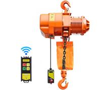 VEVOR Palan Électrique à Chaîne 2000 kg Palan Électrique Hauteur de Levage 6 m pour Usines, Entrepôts, Garages, Triphasé, Vitesse Constante, avec Télécommande sans Fil de 100 m et Chaîne Simple G100