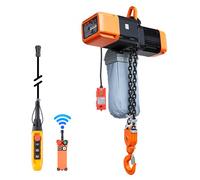 VEVOR Palan Électrique à Chaîne 5000 kg Palan Électrique Hauteur Levage 9,1 m pour Usine, Entrepôt, Garage, Triphasé, Double Vitesse, avec Télécommande sans Fil 100 m Filaire 8,2 m, Chaîne Double G100