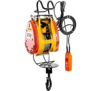 VEVOR Palan électrique à chaîne, capacité 230 kg, treuil électrique, 507 lbs, avec câble en acier de 98 ft/30 m, grue télécommandée, chariot électrique aérien avec système de poulie, 110 volts, 1 phas