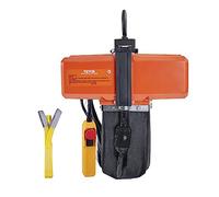 VEVOR Palan Électrique à Chaîne, Capacité de Charge 499 kg, Hauteur de Levage Max 4,5 m, 580 W, Grue Aérienne Monophasée avec Chaîne G100, Télécommande Filaire 3 m, pour Garage, Atelier, Hôtel, Maison