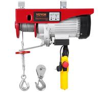 VEVOR Palan Électrique, Charge Double Câble 400 kg, Télécommande Filaire 4,2 m, Hauteur Levage à Câble Simple 12 m, Élingue Simple Double, Arrêt d'Urgence, Palan Élévateur pour Garage, Entrepôt, Usine