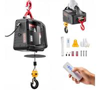 VEVOR Palan Électrique Portable 2 en 1 Treuil Électrique 500 kg Treuil de Levage 1500 W pour Usine Entrepôt Garage, Hauteur de Levage 7,6 m Vitesse 5 m/min, Commande Manuelle et Télécommande sans Fil