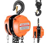VEVOR Palan Manuel à Chaîne, Capacité Charge 2 T, Hauteur de Levage 3 m, avec Crochet Robuste, Chaîne G80, Système de Frein à Double Cliquet, Levage de Marchandise pour Garages, Chantiers, Entrepôts