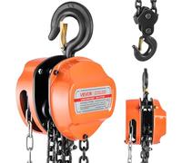 VEVOR Palan Manuel à Chaîne, Capacité Charge 2 T, Hauteur de Levage 3 m, avec Crochet Robuste, Chaîne G80, Système de Frein à Double Cliquet, Levage de Marchandise pour Garages, Chantiers, Entrepôts