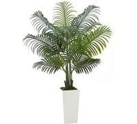 VEVOR Palmier Artificiel Areca en Pot Blanc 1,5m Décoration Pour Salon Bureau Extérieur Vert