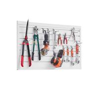 VEVOR Panneau mural à outils 1225 x 645 x 20 mm, panneau mural à lamelles en PVC pour garage, organiseur mural blanc, 136 kg par panneau Panneau mural à lamelles avec structure d'accouplement et décou