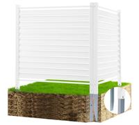 VEVOR Panneau Brise Vue Extérieur 122x122 cm Clôture de Jardin à Persiennes Kit 2 Panneaux de Confidentialité avec Piquets Métalliques, Accessoires pour Sols Souples, Cacher Climatiseurs, Poubelles
