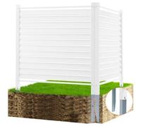 VEVOR Panneau Brise Vue Extérieur 122x122 cm Clôture de Jardin à Persiennes Kit 2 Panneaux de Confidentialité avec Piquets Métalliques, Accessoires pour Sols Souples, Cacher Climatiseurs, Poubelles