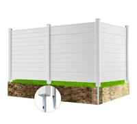 VEVOR Panneau Brise Vue Extérieur 127x127 cm Clôture de Jardin Horizontale Kit 3 Panneaux de Confidentialité avec Piquets Métalliques, Accessoires pour Sols Souples, Cacher les Climatiseurs, Poubelles