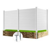 VEVOR Panneau Brise Vue Extérieur 127x127 cm Clôture de Jardin Horizontale Kit 3 Panneaux de Confidentialité avec Piquets Métalliques, Accessoires pour Sols Souples, Cacher les Climatiseurs, Poubelles