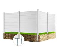 VEVOR Panneau Brise Vue Extérieur 127x127 cm Clôture de Jardin Horizontale Kit 4 Panneaux de Confidentialité avec Piquets Métalliques, Accessoires pour Sols Souples, Cacher les Climatiseurs, Poubelles