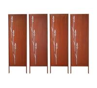 VEVOR Panneau Brise Vue Extérieur Métal 50x160 cm Paravent Extérieur Décoratif Autoportant, Écran d'Intimité, Séparation de Jardin, Acier au Carbone, Piquets de Sol, Motifs Naturels Ajourés, Lot de 4
