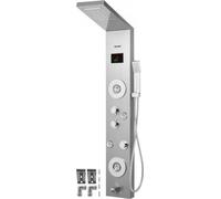 VEVOR Panneau de douche 6 en 1, acier inoxydable, affichage LED, montage mural, système de panneau de douche, panneau, jets de massage pluie, cascade, tour de douche de salle de bain (couleur argent)