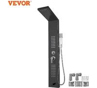 Vevor - Panneau de douche lumineux à LED - Système de douche complet - Kit de douche - Pomme de douche noire mate et douchette - Douche de massage - Douche de pluie carrée pour salle de bain - Robinet