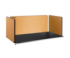 VEVOR Panneau de Séparation pour Bureau 3 Panneaux Jaune Séparateur de Bureau Acoustique 152 x 61 x 61 cm Panneau Frontal Acoustique Épaisseur de Bureau 10-35 mm Écran de Séparation Espace Privé École