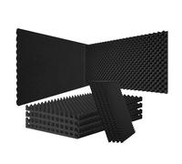 VEVOR Panneau Mousse Acoustique Lot de 4 Panneaux Muraux Insonorisants 120x60x5 cm Haute Densité Absorbant Son en Forme d'Œuf pour Murs et Plafonds de Studio, Maison, Bureau, Noir