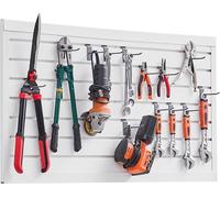 VEVOR Panneau mural à outils 1225 x 645 x 20 mm, panneau mural à lamelles en PVC pour garage, organiseur mural blanc, 136 kg par panneau Panneau mural à lamelles avec structure d'accouplement et décou