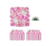 VEVOR Panneau Mural Décoratif Floral 12 PCS Mur à Fleurs Artificielles 3D, 38x38 cm, Conception Sans Couture Installation Facile pour Mariage, Saint-Valentin, Fête Prénatale, Décoration de Fond, Rose