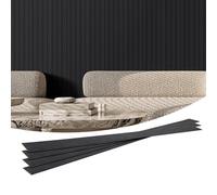 VEVOR Panneau Mural Lattes, 2450x166 mm, Panneaux Acoustiques WPC pour Mur et Plafond, Lot de 8, Effet Imitation Faux Bois, Réduction du Bruit, pour Décoration Intérieur Moderne Élégante, Noir Mat
