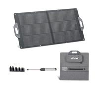 VEVOR Panneau Solaire Portable 100 W Chargeur Solaire Pliable Monocristallin pour Stations Alimentation, Camping, Randonnée, Rendement 24 %, avec Sortie MC4, Ports USB-A, Type-C et CC, Étanche IP65