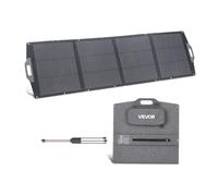 VEVOR Panneau Solaire Portable 200 W Chargeur Solaire Pliable Monocristallin pour Stations Alimentation, Camping, Randonnée, Rendement 24 %, avec Sortie MC4, Ports USB-A, Type-C et CC, Étanche IP67