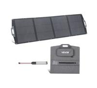 VEVOR Panneau Solaire Portable 200 W Chargeur Solaire Pliable Monocristallin pour Stations Alimentation, Camping, Randonnée, Rendement 24 %, avec Sortie MC4, Ports USB-A, Type-C et CC, Étanche IP67