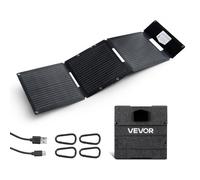 VEVOR Panneau Solaire Portable 30 W Chargeur Solaire Pliable Monocristallin Type N 16BB pour Camping, Randonnée, Téléphones, Tablettes, Haut Rendement 24 %, avec Ports USB-A, USB-A (QC3.0) et Type-C