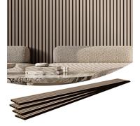 VEVOR Panneaux acoustiques à lattes en bois 2400 x 200 mm, lamelles acoustiques en MDF pour mur intérieur moderne, panneaux muraux en faux bois pour la décoration, la réduction du bruit, bois d'argent