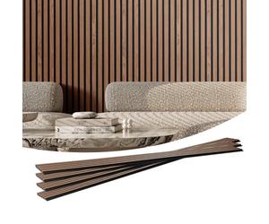 VEVOR Panneaux acoustiques à lattes en bois, 2400 x 200 mm, lamelles acoustiques en MDF pour mur intérieur moderne, panneaux muraux en faux bois pour décoration élégante et réduction du bruit, noyer
