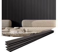 VEVOR Panneaux acoustiques, Panneaux acoustiques, 2400 x 200 mm, Panneaux muraux en bois d'accentuation MDF Panneaux muraux en bois synthétique pour la réduction du bruit, chêne noir, lot de 4