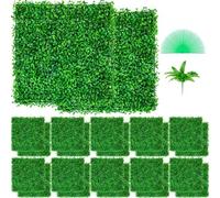 VEVOR Panneaux de Buis Artificiels 10X10pouce Haie Artificielle Réaliste 24pcs Protection UV Panneaux Muraux de Haie de Buis Construction Solide Frais Faux Feuillage Toile de Fond Décoration Murale