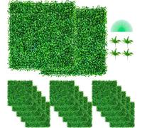 VEVOR Panneaux de Buis Artificiels 10X10pouce Haie Artificielle Réaliste 48pcs Protection UV Panneaux Muraux de Haie de Buis Construction Solide Frais Faux Feuillage Toile de Fond Décoration Murale