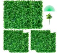 VEVOR Panneaux de Buis Artificiels 20X 20pouce Haie Artificielle Réaliste 6pcs Protection UV Panneaux Muraux de Haie de Buis Construction Solide Frais Faux Feuillage Toile de Fond Décoration Murale