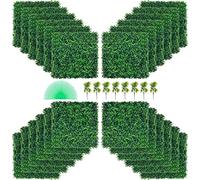 VEVOR Panneaux de Buis Artificiels 20X20pouce Haie Artificielle Réaliste 24pcs Protection UV Panneaux Muraux de Haie de Buis Construction Solide Frais Faux Feuillage Toile de Fond Décoration Murale