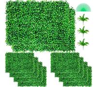 VEVOR Panneaux de Buis Artificiels 24X 16pouce Haie Artificielle Réaliste 10pcs Protection UV Panneaux Muraux de Haie de Buis Construction Solide Frais Faux Feuillage Toile de Fond Décoration Murale