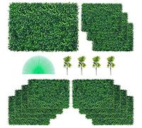 VEVOR Panneaux de Buis Artificiels 24X 16pouce Haie Artificielle Réaliste 12pcs Protection UV Panneaux Muraux de Haie de Buis Construction Solide Frais Faux Feuillage Toile de Fond Décoration Murale