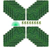 VEVOR Panneaux de Buis Artificiels 50,8 x 50,8 cm Haie Artificielle Réaliste 24pcs Protection UV Panneaux Muraux de Haie de Buis Construction Solide Frais Faux Feuillage Toile de Fond Décoration Mural